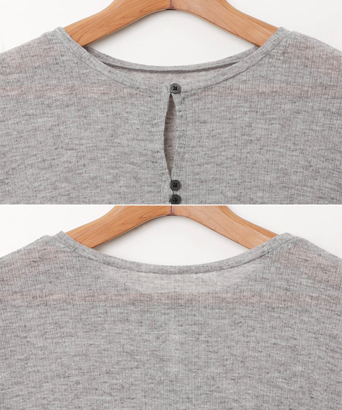 アンドミー andme テレコリブ シアー 半袖 トップス (オフホワイト) オフホワイト