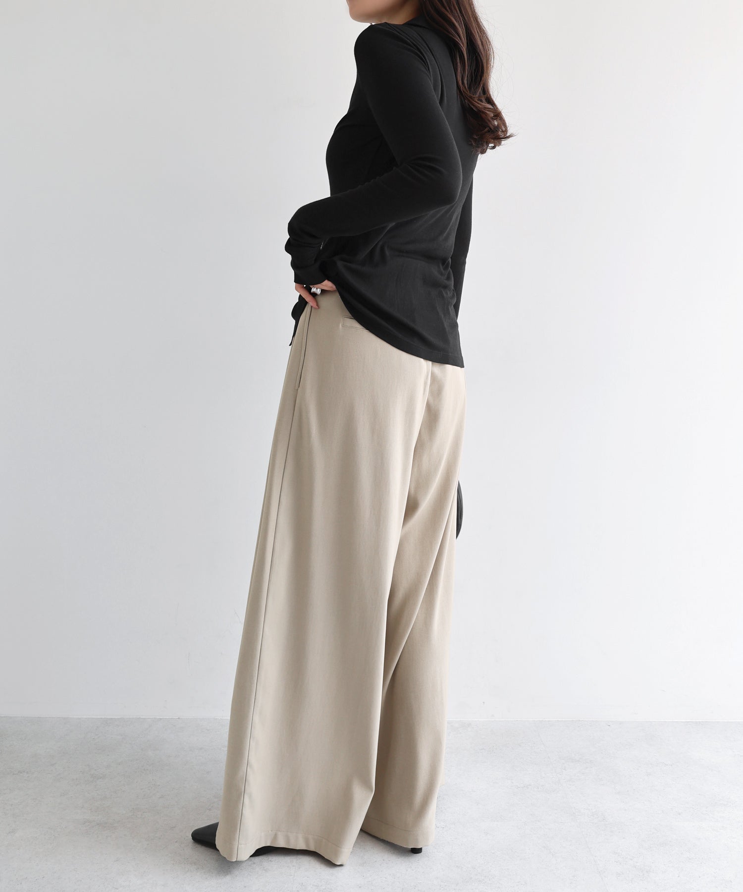 アンドミー andme 長袖 シャツ カーディガン トップス (ブラック) ブラック