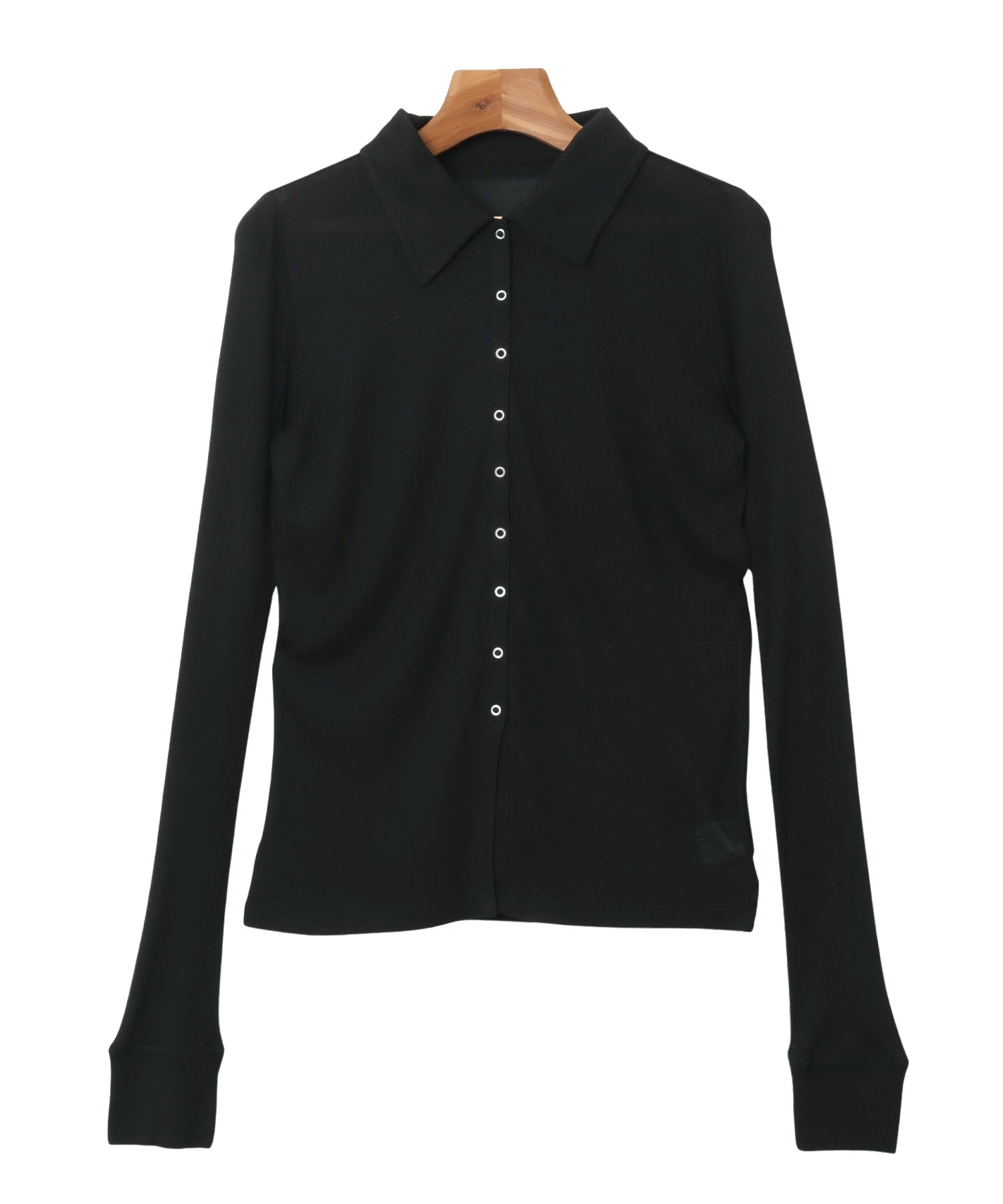 アンドミー andme 長袖 シャツ カーディガン トップス (ブラック) ブラック