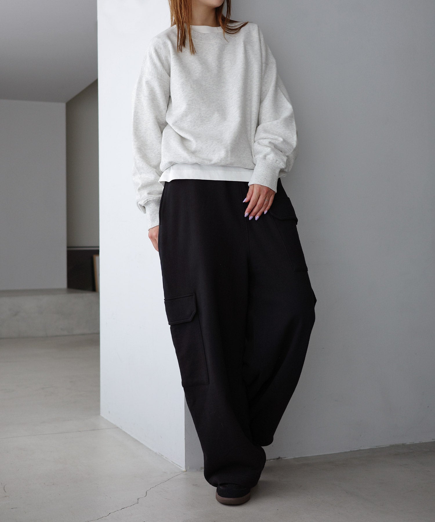 アンドミー andme スウェット カーゴ パンツ (ブラック) ブラック