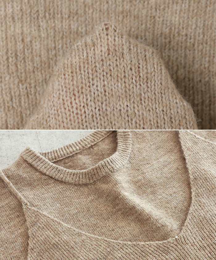 アンドミー andme ビスチェ付き 長袖 ニット ワンピース (チャコールグレー) チャコールグレー