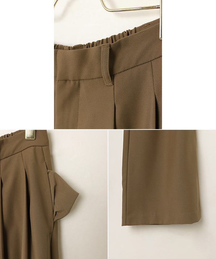 アンドミー andme 2タック ツイル ワイド パンツ Freesia フリージア (ブラック) ブラック