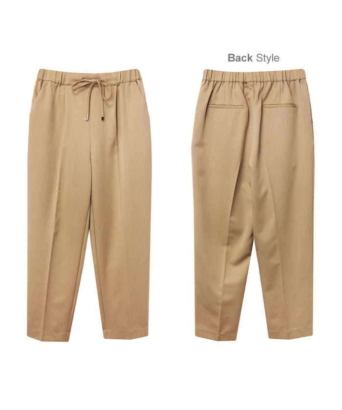 アンドミー andme ドローストリングテーパードパンツウエストゴム (オフホワイト) オフホワイト