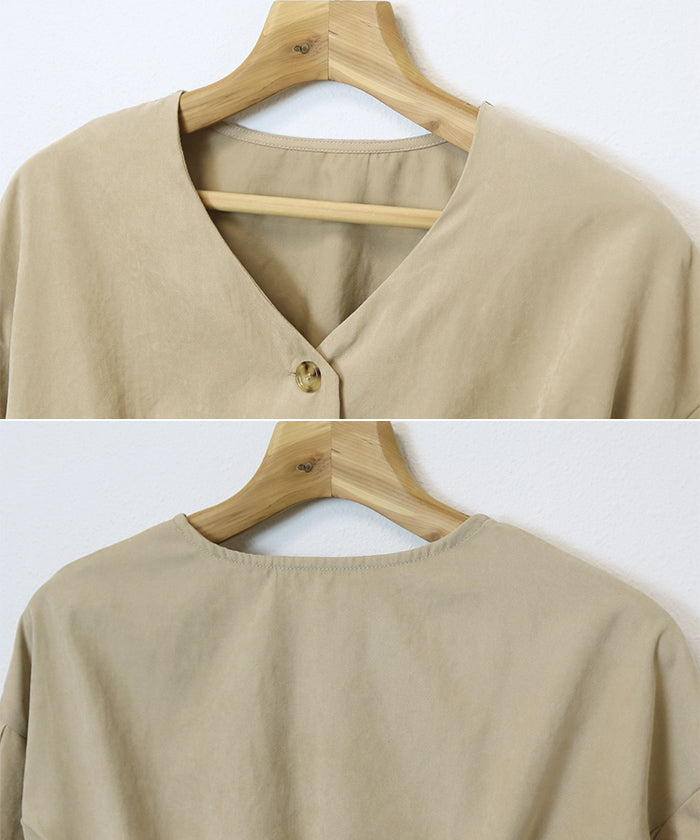 Andmy andme桃子長袖西釘脖子上衣