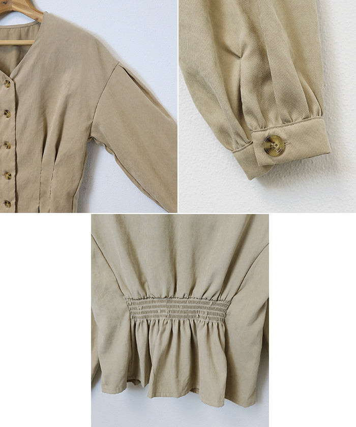 Andmy andme桃子長袖西釘脖子上衣