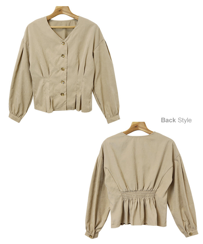 Andmy andme桃子長袖西釘脖子上衣