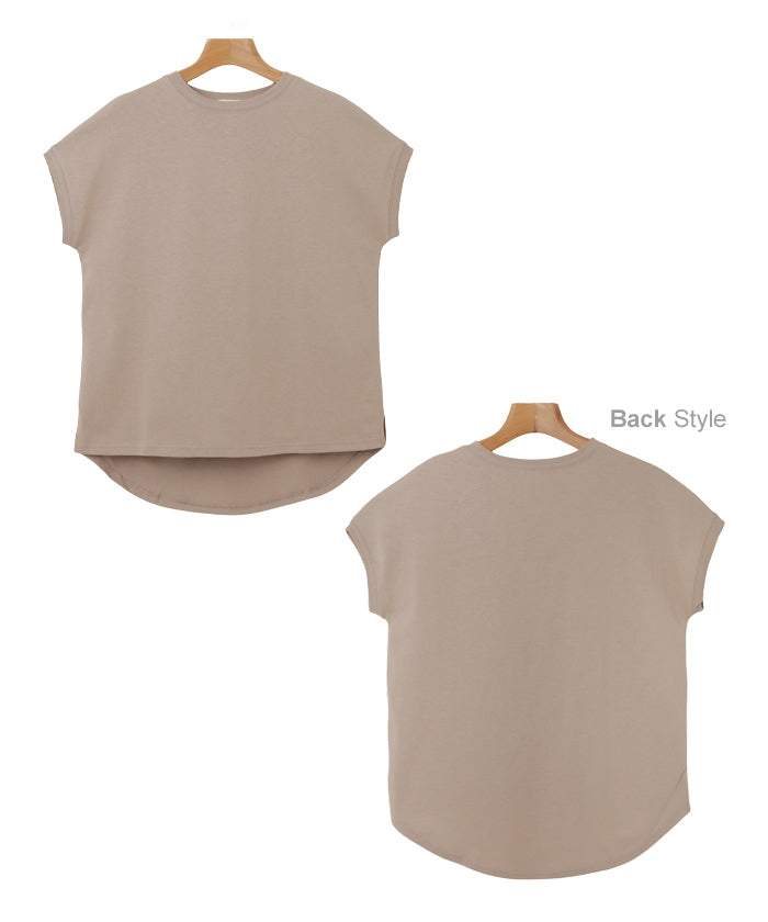 アンドミー andme USAコットン汗染み防止フレンチスリーブTシャツ (ブラック) ブラック