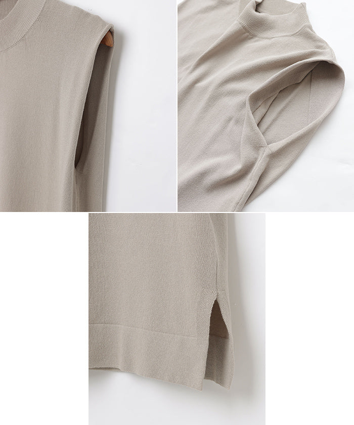 andme high neck sleeveless knit top