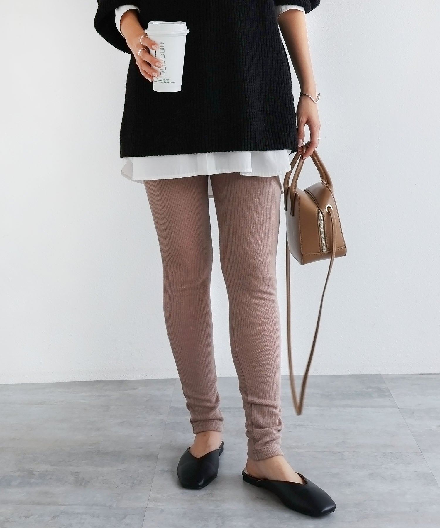 Andme Fleece-lined Needle-punched Teleco Leggings Pants