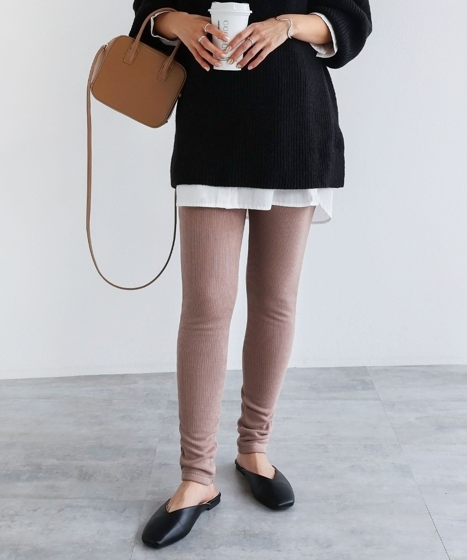 Andme Fleece-lined Needle-punched Teleco Leggings Pants