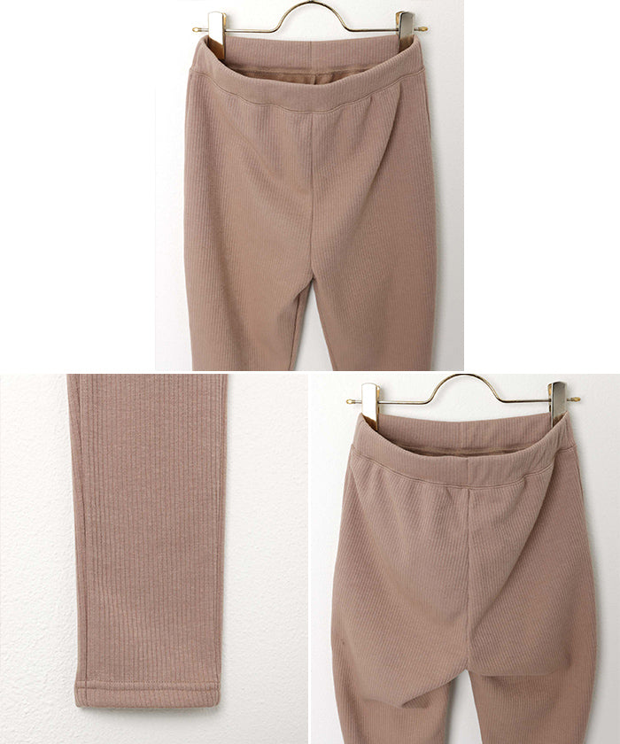 Andme Fleece-lined Needle-punched Teleco Leggings Pants
