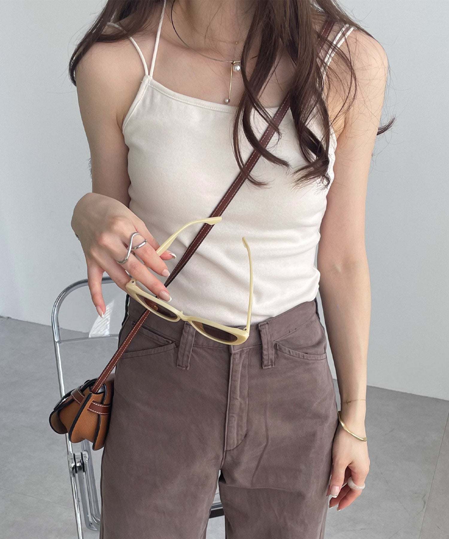 Andme Milling material camisole top with cups