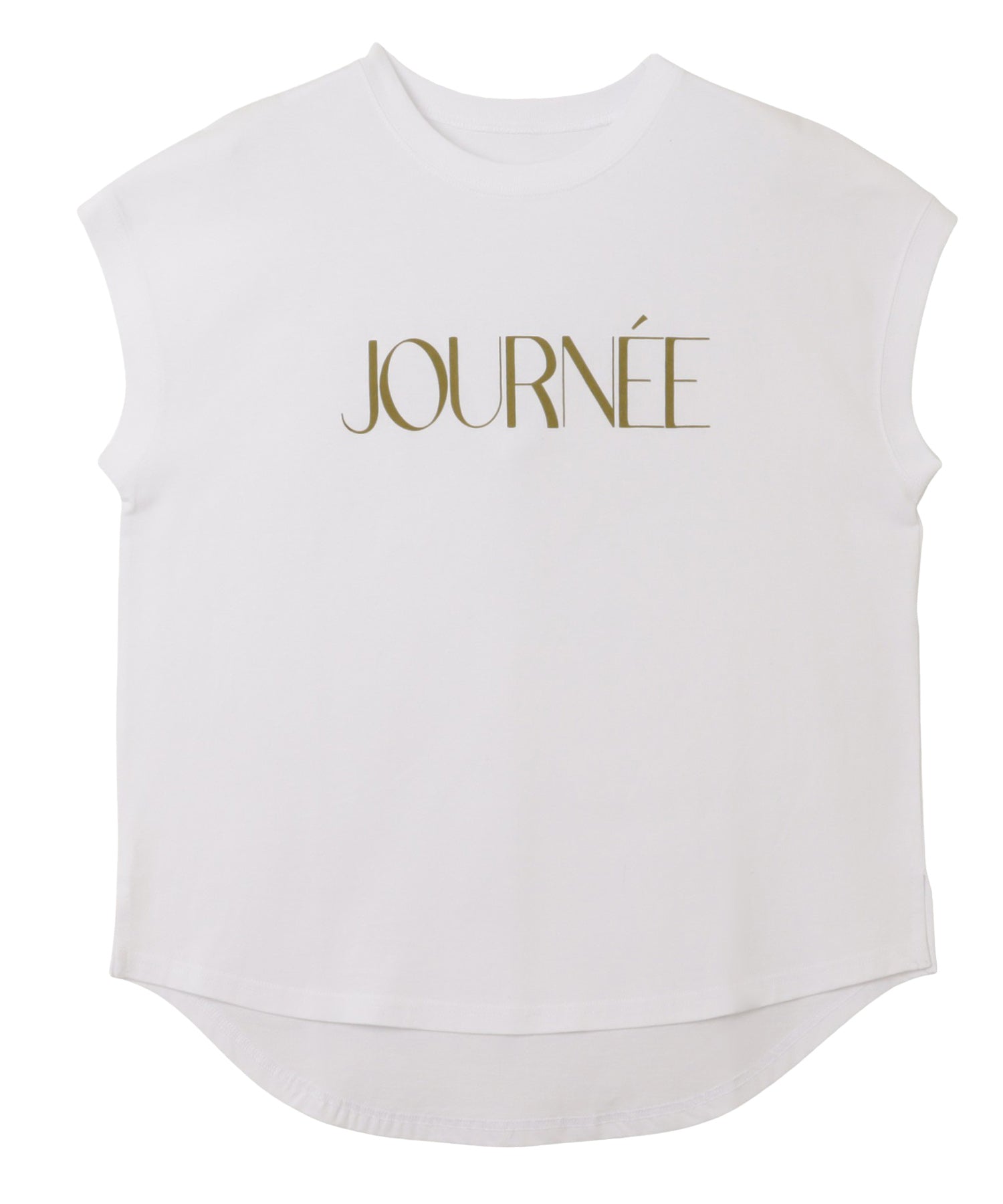 アンドミー andme ロゴプリント フレンチスリーブ Tシャツ (オフホワイト×カーキ) オフホワイト×カーキ