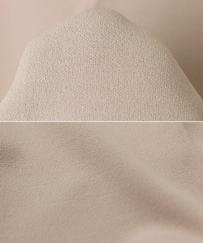 アンドミー andme 梨地 ポンチ 2タック ワイドパンツ