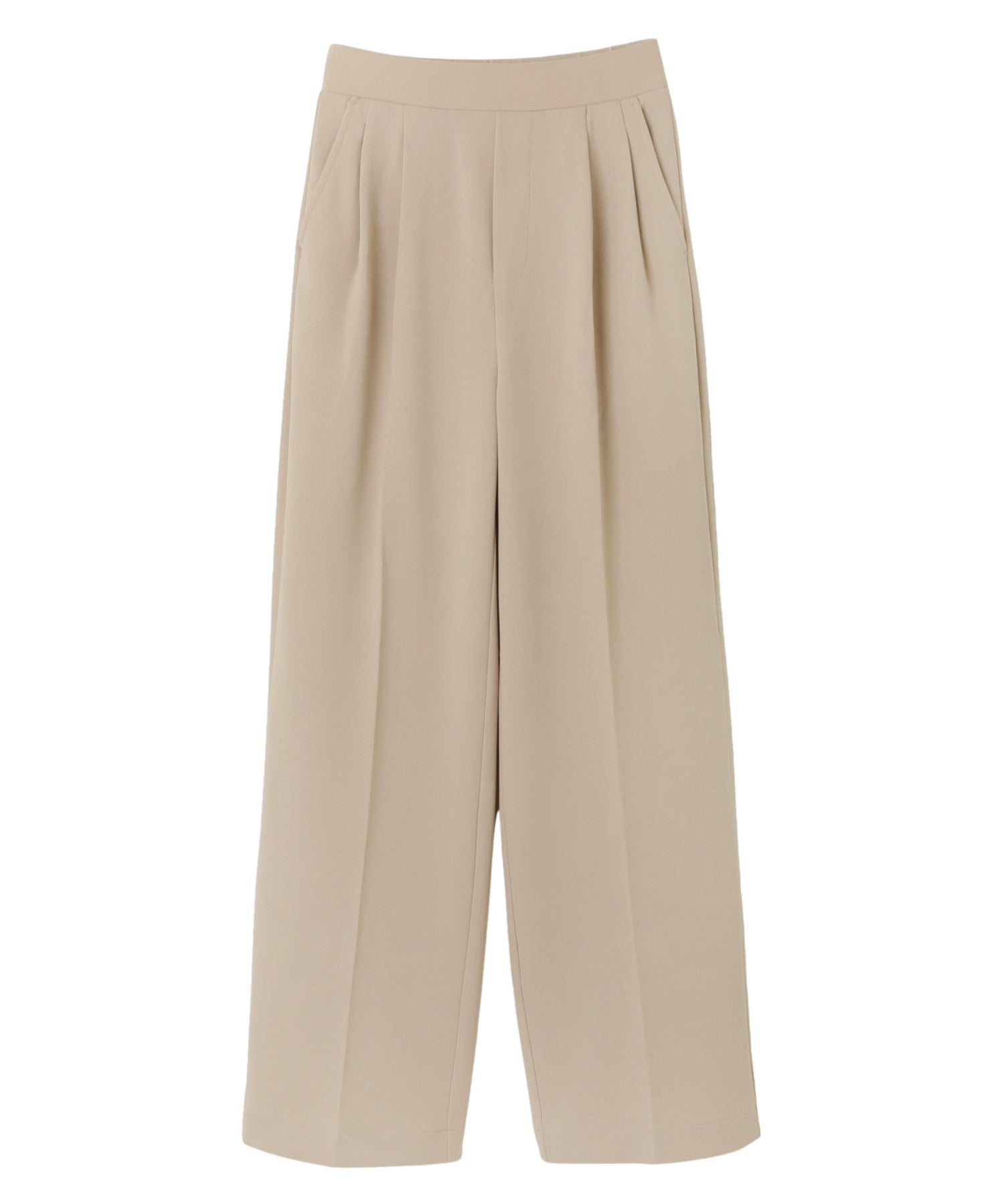 アンドミー andme 梨地 ポンチ 2タック ワイドパンツ