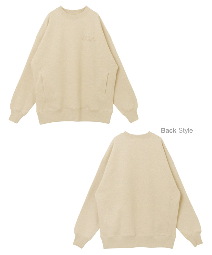 アンドミー andme 裏起毛 ロゴ刺繍 スウェット プルオーバー オーバーサイズ