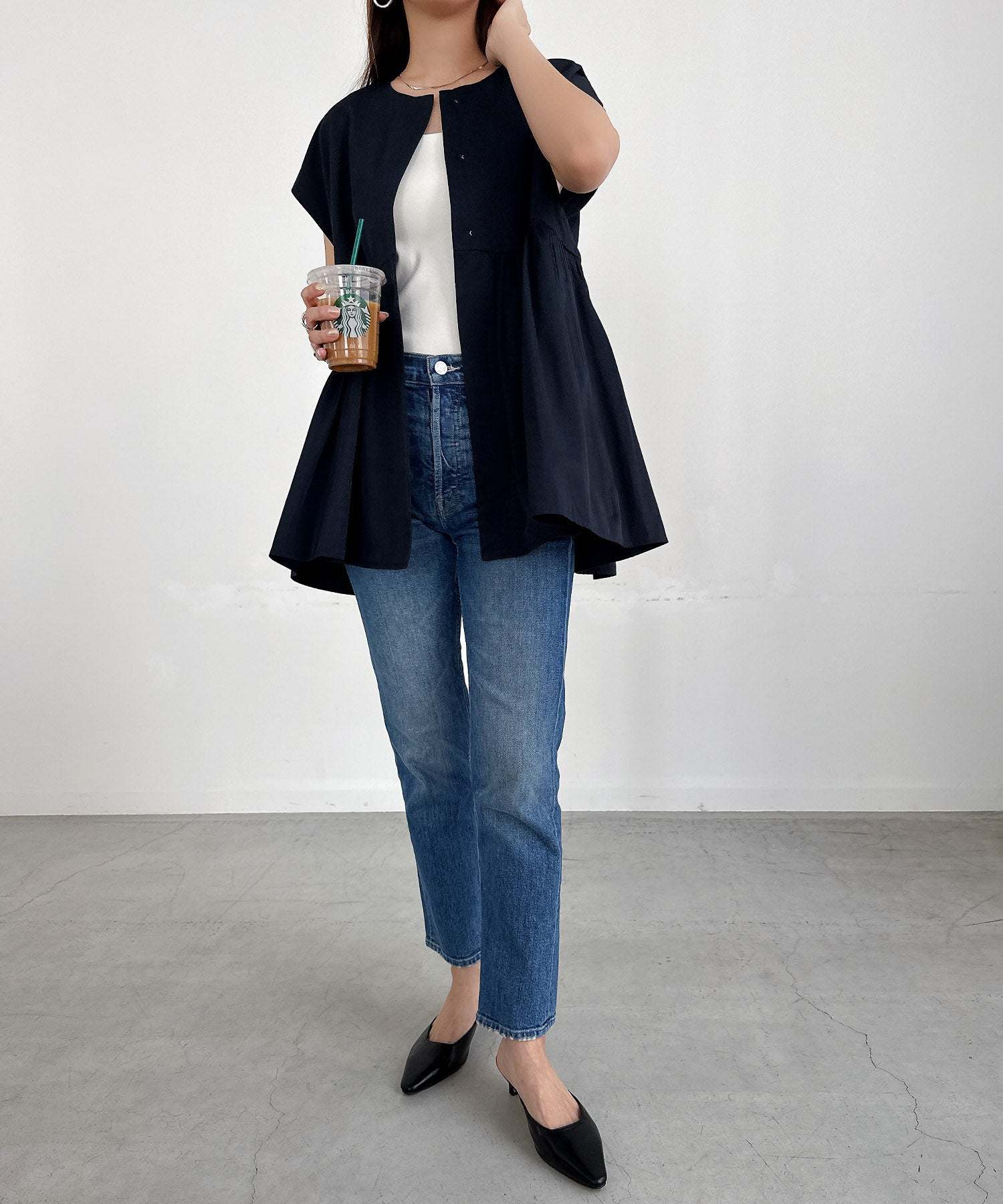 アンドミー andme ペプラム ジレ