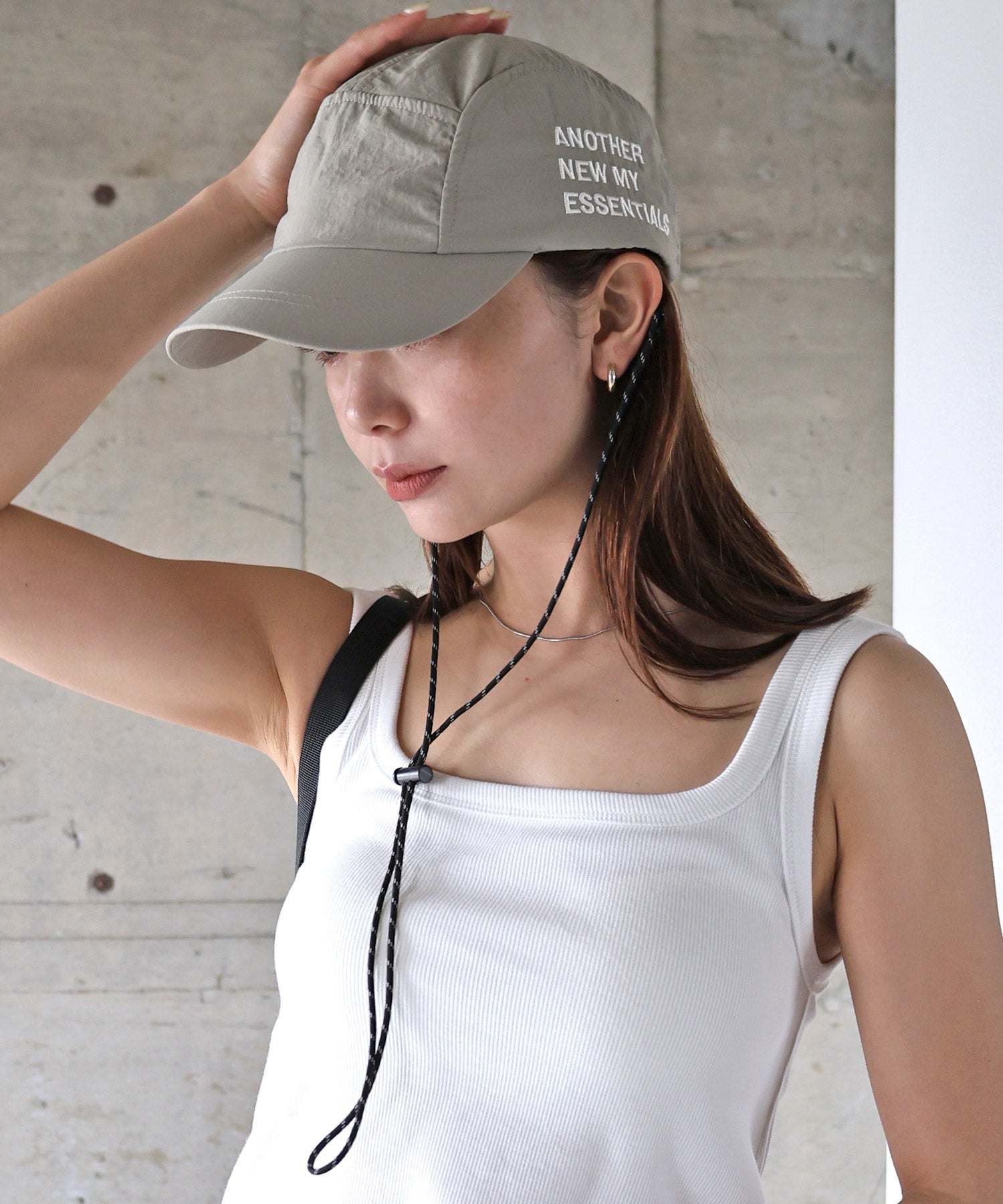 アンドミー andme ANMEロゴ刺繍 UV 接触冷感 ナイロンキャップ (グレー) グレー