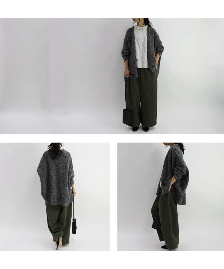 ノーワンノーズ No one knows ブークレニットカーディガン 暖かい カーディガン カーデ レディース カジュアル トップス ふんわり 大きめ 大きいサイズ 着心地抜群 羽織 羽織物 春 秋 冬 (28-モカ) 28-モカ