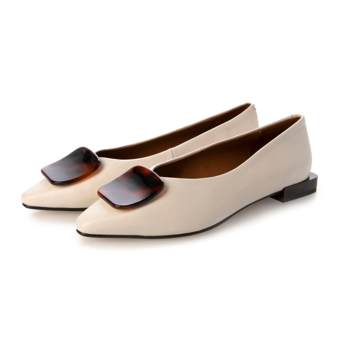 アンヘル アラルコン ANGEL ALARCON ポインテッドトウオーナメントパンプス (アイボリー) アイボリー