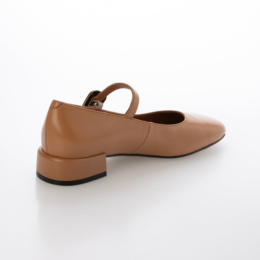 アンヘル アラルコン ANGEL ALARCON ローヒールストラップパンプス (キャメル) キャメル