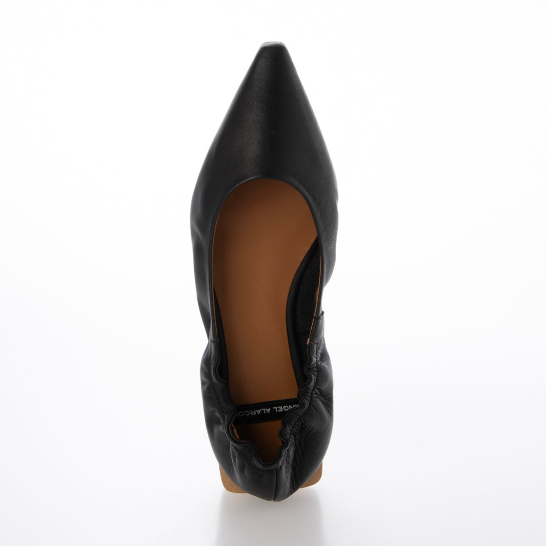アンヘル アラルコン ANGEL ALARCON ポインテッドトウシャーリングパンプス (ブラック) ブラック