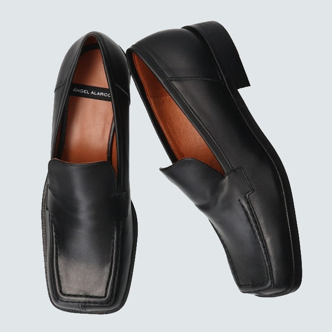 アンヘル アラルコン ANGEL ALARCON スクエアトウモカスリッポン,ブラック