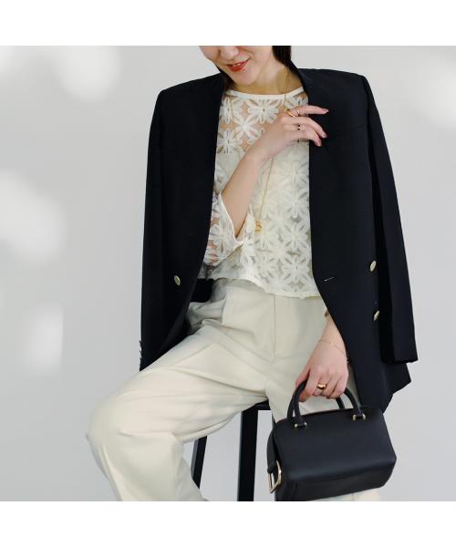 アナナ anana anana ブラウス a51-062 レース 2WAY 刺繍 (BLK/ブラック) BLK/ブラック