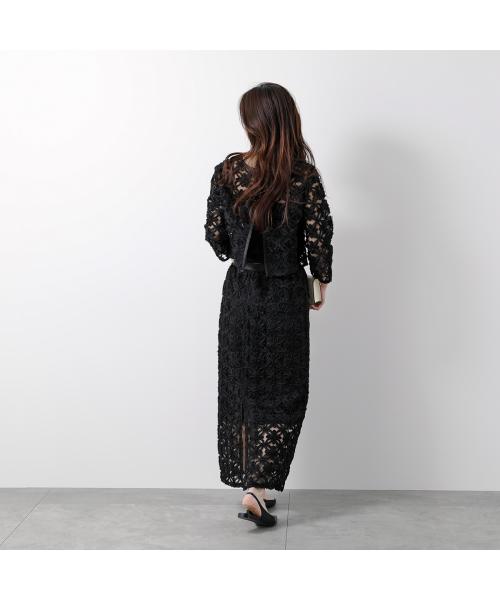 アナナ anana anana スカート a81-042 レース 刺繍 Iライン (BLK/ブラック) BLK/ブラック