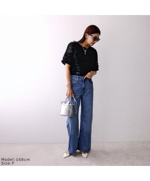 アナナ anana anana ブラウス a59-033 3Dチュール フリル (BLK/ブラック) BLK/ブラック