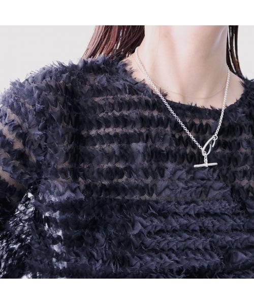 アナナ anana anana ブラウス a59-033 3Dチュール フリル (BLK/ブラック) BLK/ブラック