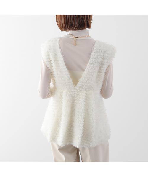 アナナ anana anana ベスト a69-004 3Dチュール フリル (BLK/ブラック) BLK/ブラック