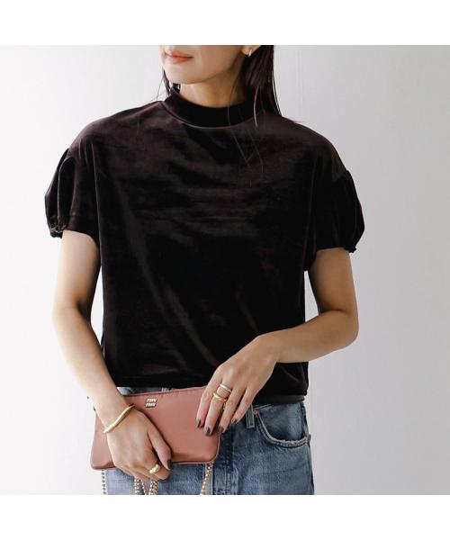 アナナ anana anana カットソー a19-054 半袖 ベロア ハイネック (BLK/ブラック) BLK/ブラック