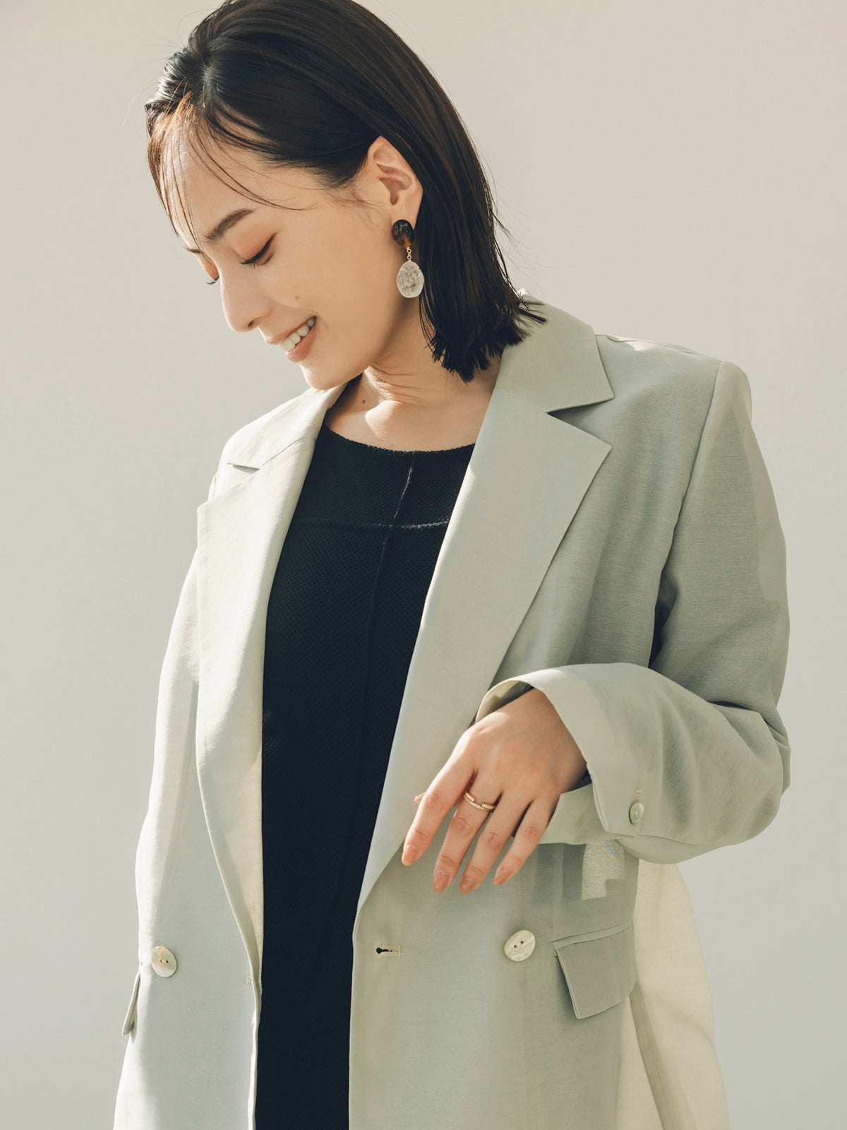 anuans anuans 石頭造型耳環