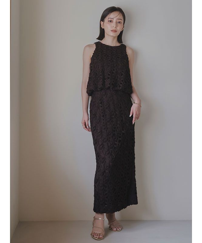 anuans anuans 【Setup Compatible Product】 Ribbon Embroidery Straight Skirt