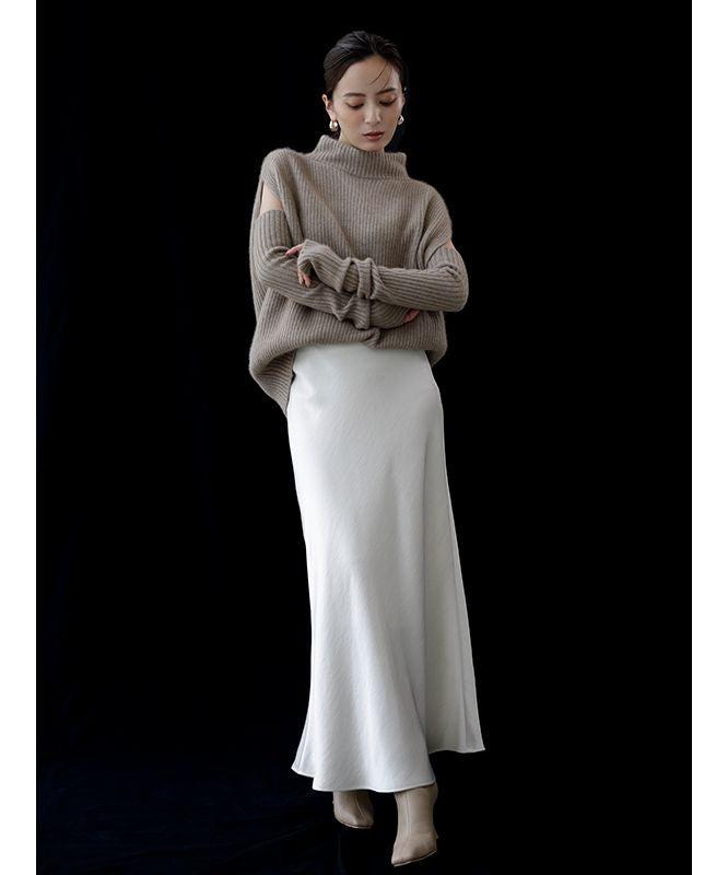 anuans anuans satin bias narrow skirt