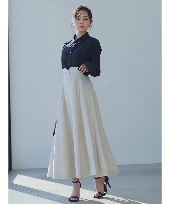 アニュアンス anuans リネンサーキュラースカート (BEIGE) BEIGE