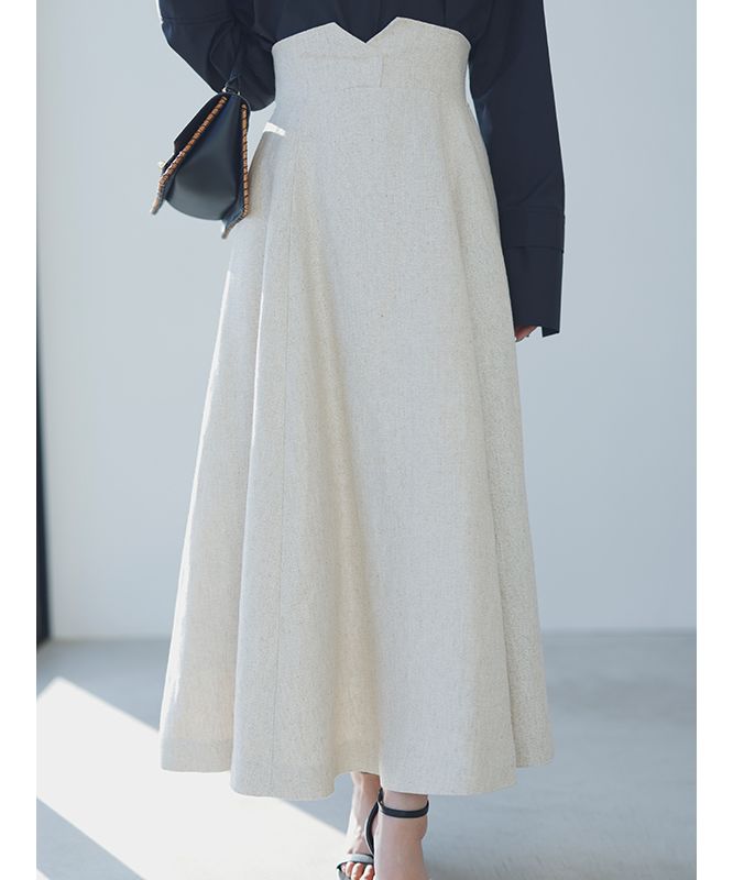 アニュアンス anuans リネンサーキュラースカート (BEIGE) BEIGE