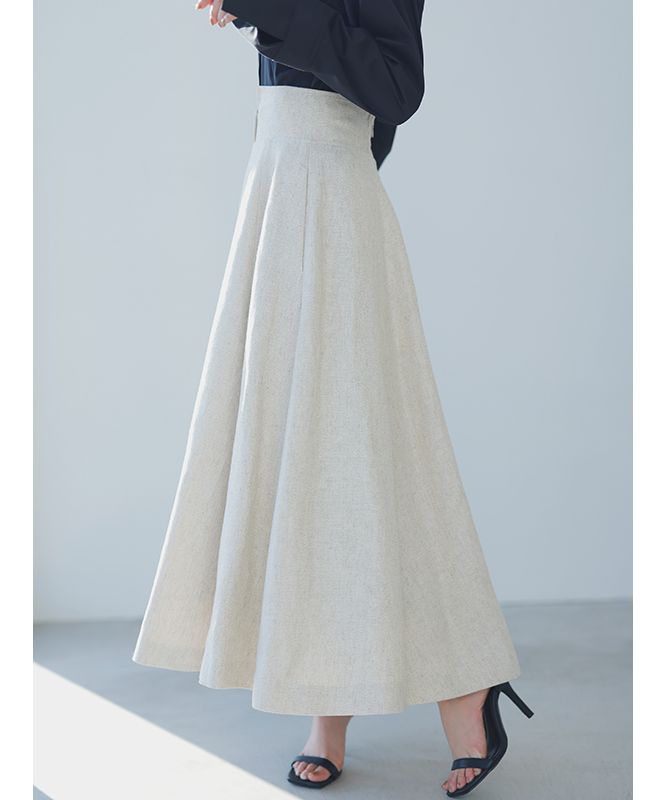 アニュアンス anuans リネンサーキュラースカート (BEIGE) BEIGE