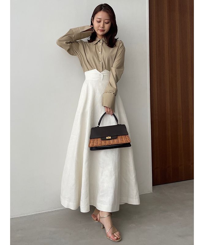 アニュアンス anuans リネンサーキュラースカート (BEIGE) BEIGE