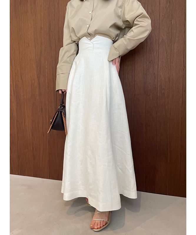 アニュアンス anuans リネンサーキュラースカート (BEIGE) BEIGE