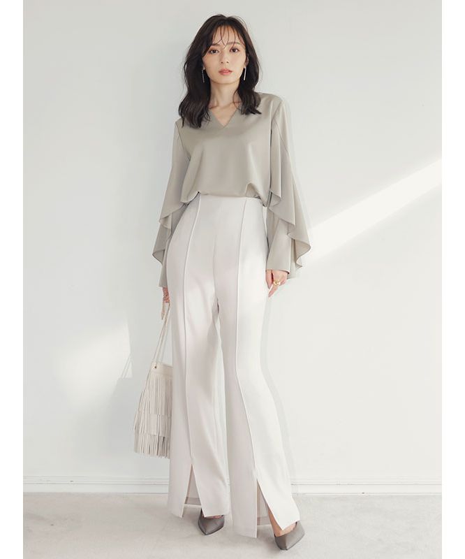 anuans Anuans Double Cross Pintax Slit Pants