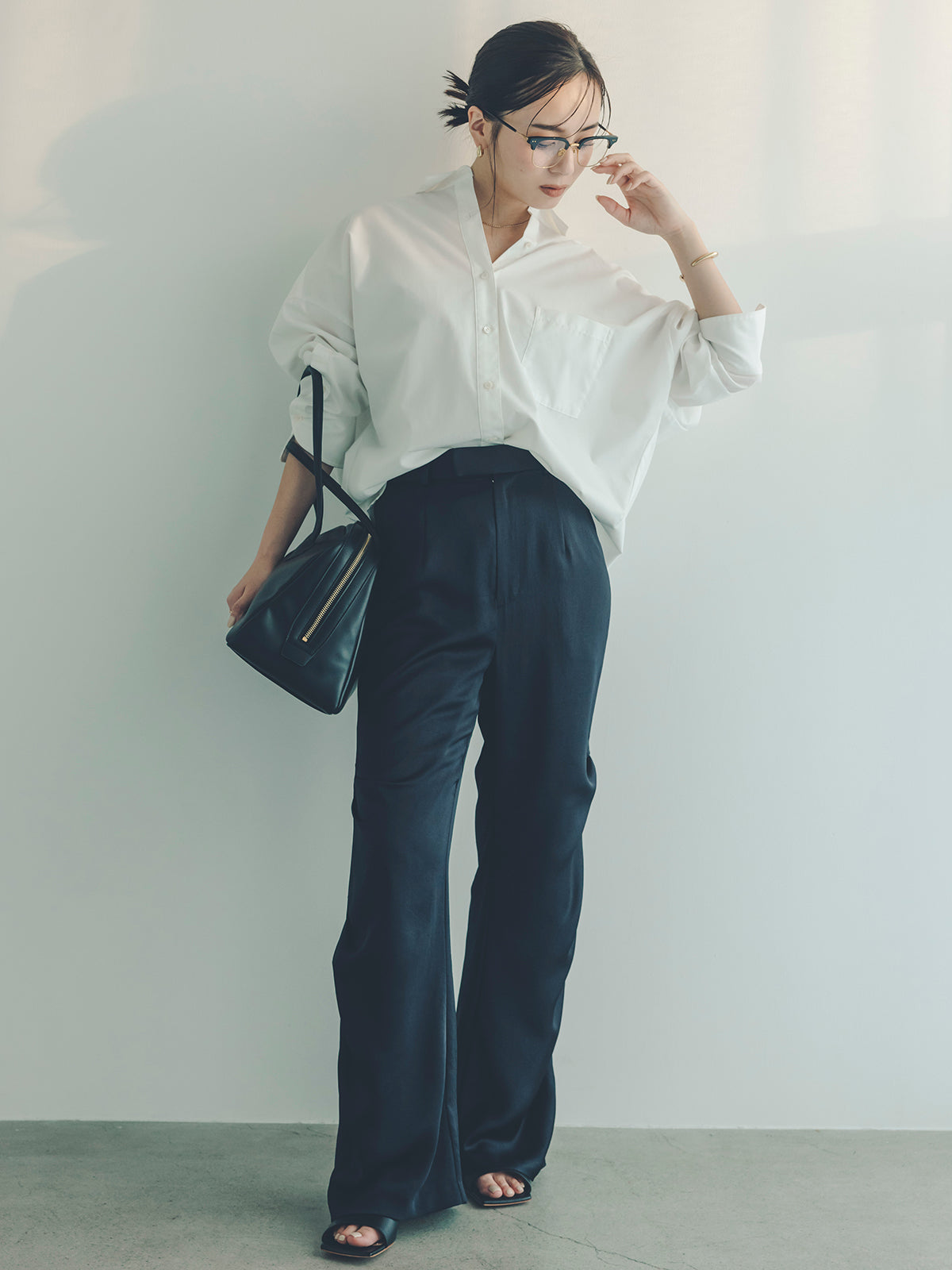 anuans anuans satin drape pants