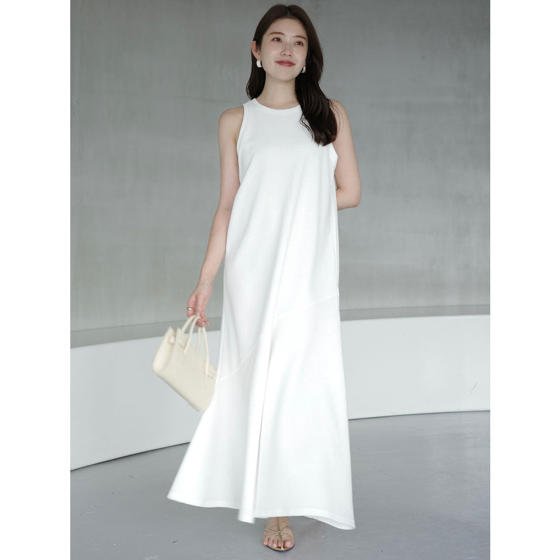 アニュアンス anuans テクスチャーカットワンピース (WHITE) WHITE