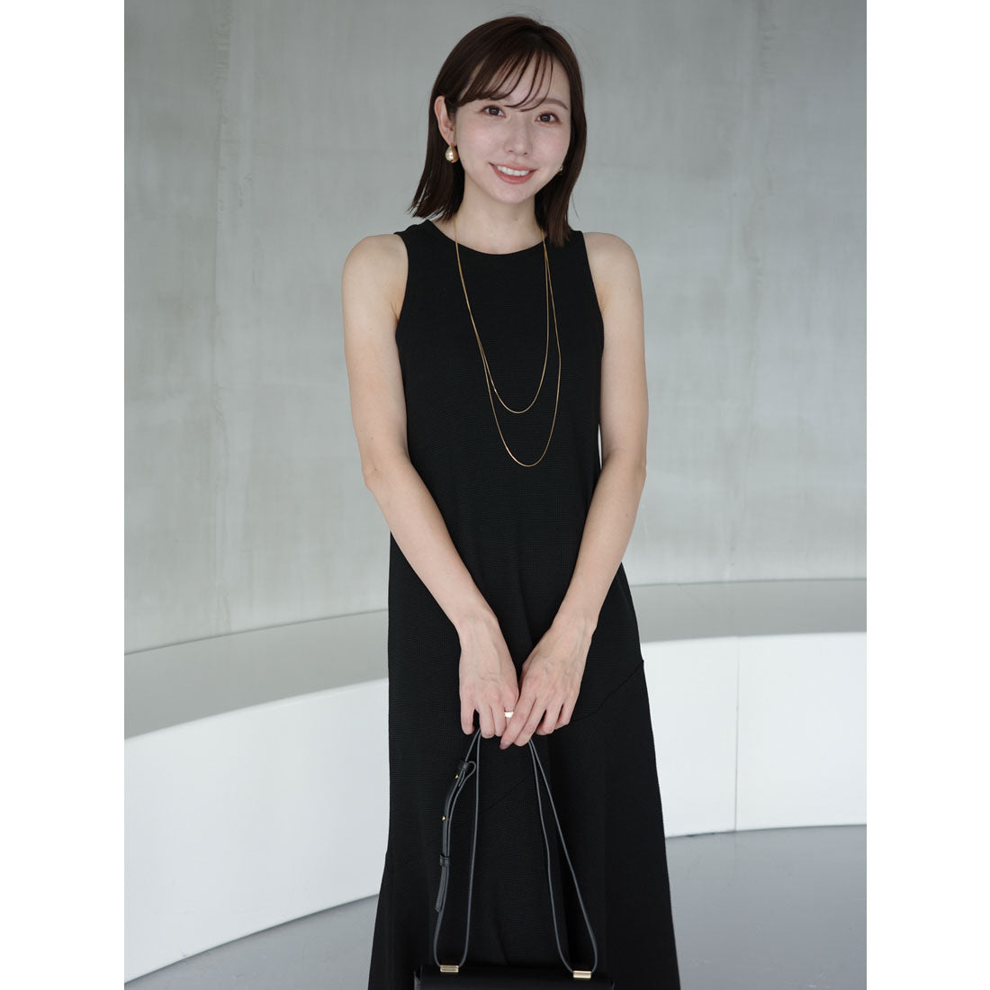 アニュアンス anuans テクスチャーカットワンピース (WHITE) WHITE