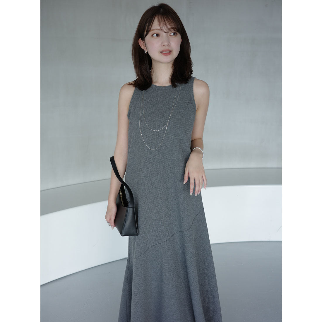 アニュアンス anuans テクスチャーカットワンピース (WHITE) WHITE