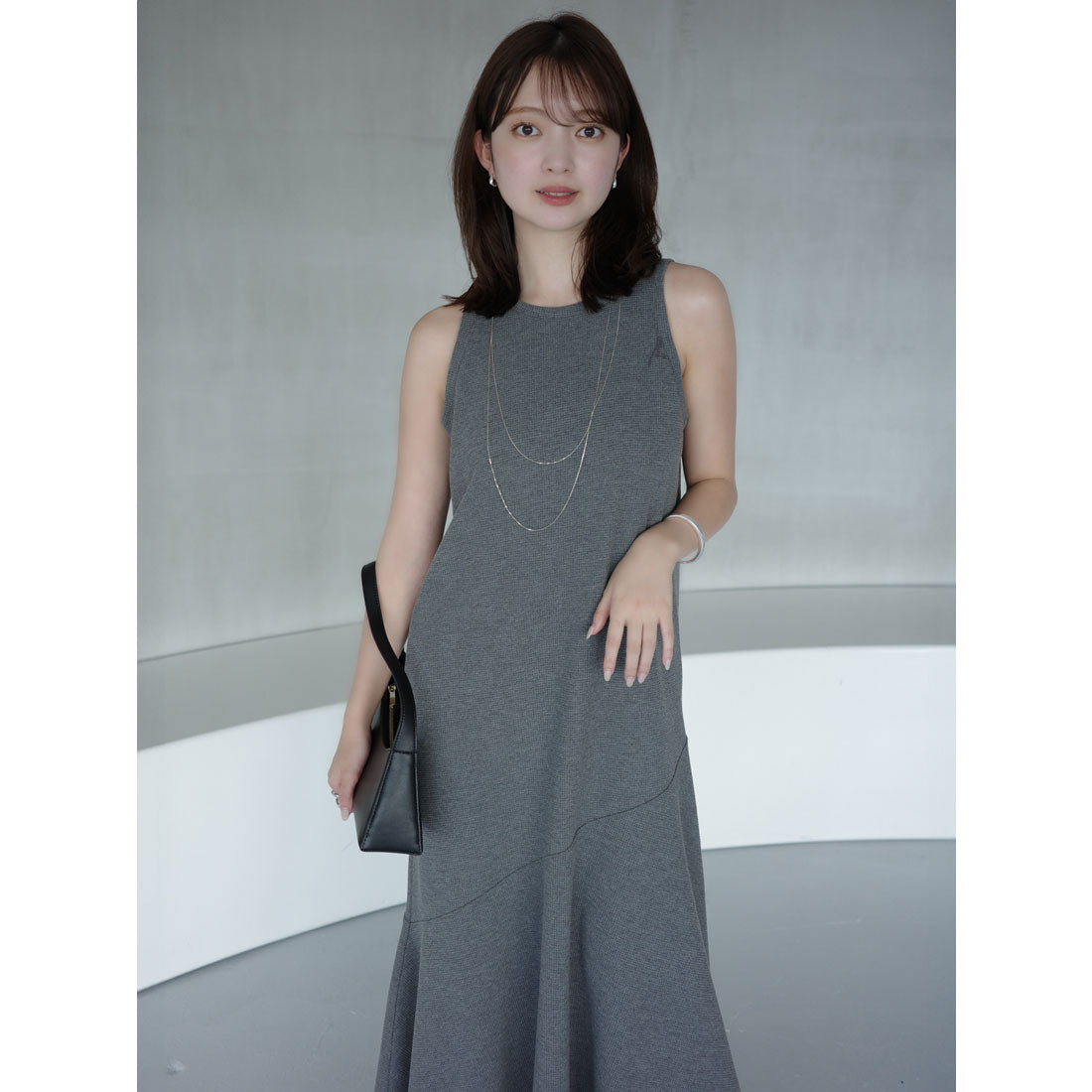 アニュアンス anuans テクスチャーカットワンピース (WHITE) WHITE