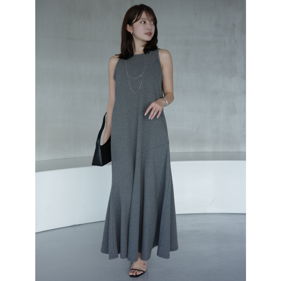 アニュアンス anuans テクスチャーカットワンピース (WHITE) WHITE