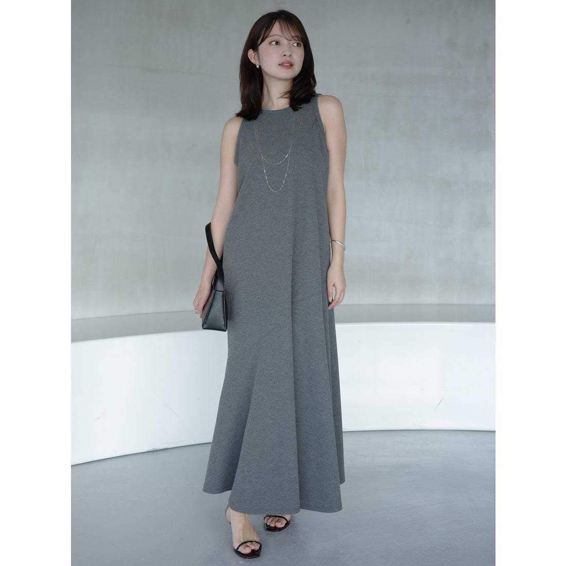 アニュアンス anuans テクスチャーカットワンピース (WHITE) WHITE