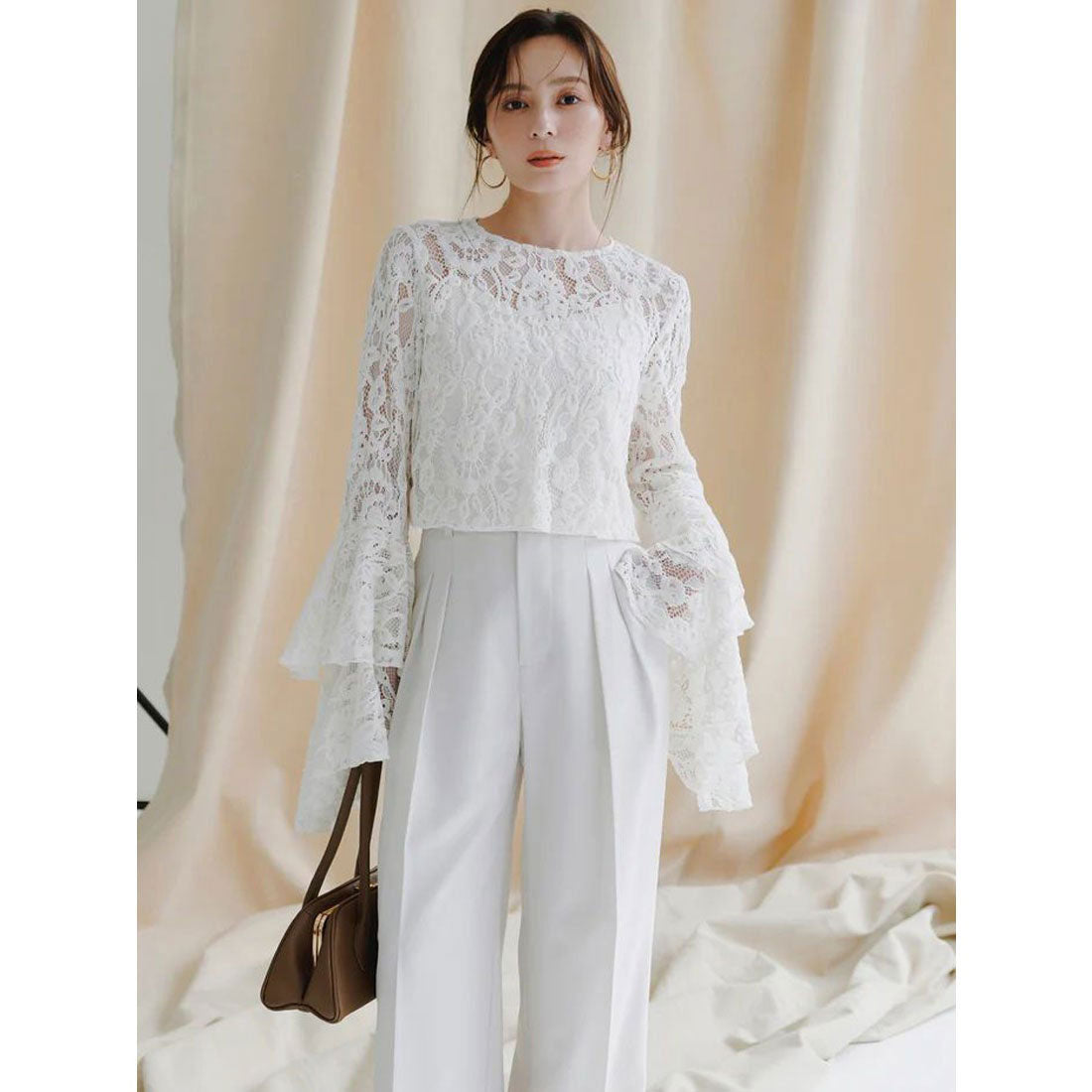 アニュアンス anuans ミッドウェイトツータックワイドパンツ (BLACK) BLACK